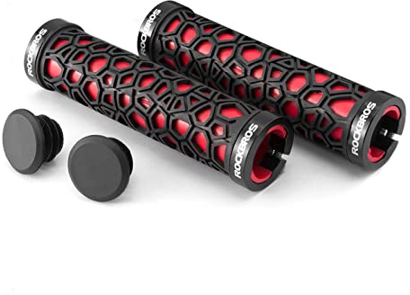 ROCKBROS Bicycle Handlebar Grips Aluminum Alloy Double Lock-on Bike Covers Anti-slip Lightweight Handlebar Grips for MTB Road Bike 4 Colors