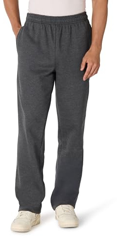 Amazon Essentials Pantalones Deportivos de Forro Polar con Parte Inferior Abierta (Disponibles en Tallas Grandes y Largos Especiales) Hombre, Carbón Mezcla, S