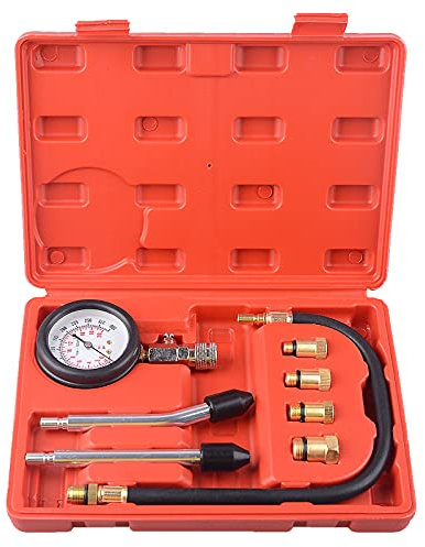 DAYUAN Kompressionsprüfer Set Kompressionstester Motor Kompression prüfen meßen Kfz M10 M12 M14 M18 0-20 bar & 0-300 psi