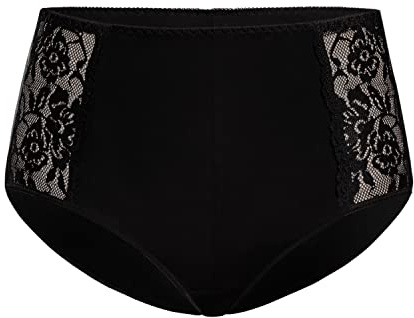 Teyli Slip A Vita Alta da Donna in Morbido Cotone Traspirante. Elegante E Confortevole, di Alta qualità, Perfetto per Ogni Look E Occasione, con Inserti in Pizzo sui Lati. Nero XL