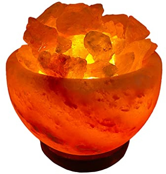 SudoreWell Bol à sel avec morceaux de sel Ø 18 cm - lampe pour maison ou sauna - bol feu