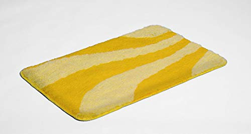 S&S-Shop Badematte 70 x 120 cm | Gelb | Acrylic | super weich | London | 1 teilig | rutschfest | Badteppich | Teppich | Bad | Badezimmer