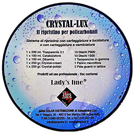 KIT COMPLETO RINNOVO FARI CRYSTAL-LUX LADY'S LINE® PER IL RIPRISTINO PROFESSIONALE DEI POLICARBONATI