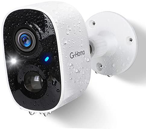G-Homa Telecamere Senza Fili da Esterno, Videocamera Sorveglianza Esterno WiFi con Colore Visione Notturna/Audio a 2 Vie/3MP 2K/Movimento PIR/sirena/intelligente AI/Impermeabile IP65 (Aggiornato)