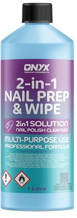 Onyx Nail Prep + Wipe Nettoyant pour résidus de vernis à ongles gel UV LED Manucure Base Wipe, multi-usages pour désinfecter la plaque à ongles et le nettoyant pour vernis à ongles (1 litre (1 000 ml)