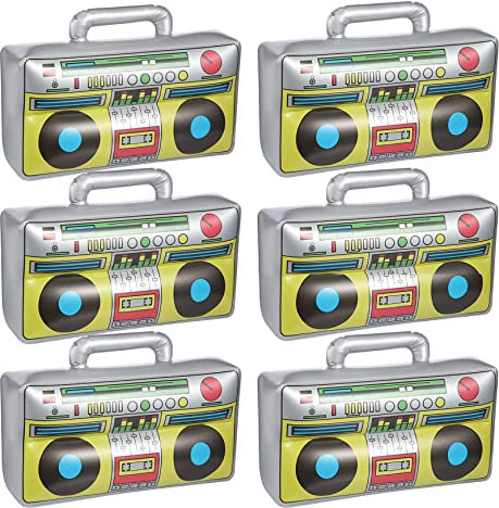 WANGCL Lot de 6 ballons gonflables de 41,9 cm pour décoration de fête des années 80 et 90 pour hip-hop, anniversaires, mariages, fêtes