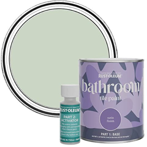 Rust-Oleum Peinture Verte Résistante à l'eau pour Carrelage de Salle de Bain, Finition Satinée - Vert Laurier 750ml