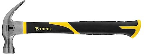 TOPEX Martillo de carpintero - Martillo de carpintero - Martillo profesional para carpintero artesano - Vástago de fibra de vidrio - Martillo de cerrajería - Herramienta de carpintería - 450 g