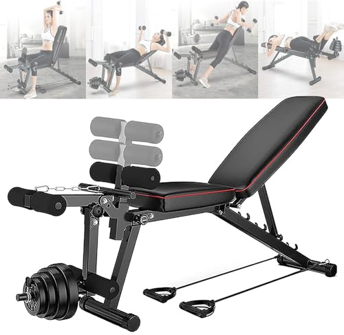 Weight Bench With Weights And Bar Set,weight Bench Foldable With Leg Extension And Leg Curl,Barbell Lifting Press Exercise Equipment,Leg Extension And Leg Curl,Weight Lifting Ab Bench, Sit Up Bench