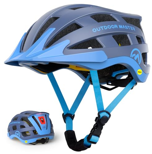 OutdoorMaster Gem II MIPS Bike Helmet with Light - Lightweight Cycling Helmet,Mountain Road Bicycle Helmet for Youth & Adult