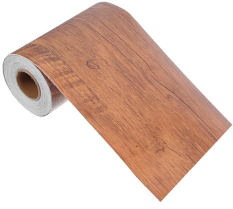 iplusmile Cinta adhesiva de grano de madera pegatina de azulejos de baño borde del papel tapiz etiqueta engomada del piso de la cocina cinta de reparación de muebles de polivinilo