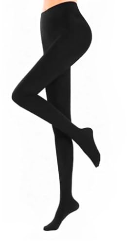 Rylae Collants Chauds pour Femmes Hiver, Extensible Épais Polaire Taille Haute Thermique Collant D'hiver, Collants Polaire Chaud (FR/ES, Alpha/lettres, L, TG, Grande taille, Taille normale, Noir)