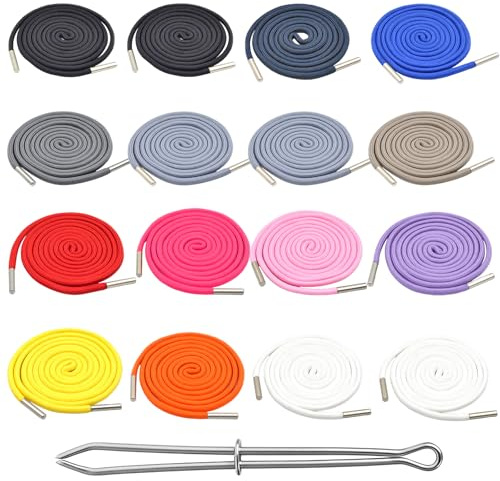 16 unidades de cordón para sudadera con capucha, cordón para pantalones de jogging, cordón de 140 cm, cordón con cordón para pantalones con capucha, pantalones deportivos, chaquetas, zapatos