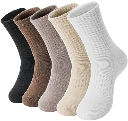 MLPKOI 5 Pares Calcetines Termicos Mujer Invierno, Calcetines Mujer Calentitos, Deporte Running Senderismo de Transpirables, Invierno Deporte Running Trabajo Gruesos y Cálidos