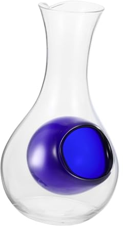 Ipetboom Decanter per Sakè Freddo in Vetro Cristallino Bottiglia per Vino con Tasca per Ghiaccio Servizio Refrigerato per Casa Ristorante Bar