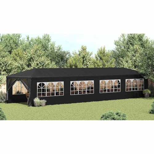 Mokuyary partytält 3 x 12 m antracit, paviljong trädgårdstält, festtält, trädgårdspaviljong för trädgård, fest, festival, bröllop