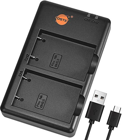 DSTE MH-23 Battery USB Dual Quick Charger Compatible for Nikon EN-EL5,ENEL5 Battery,Coolpix P530, P520, P510, P100, P500, P5100, P5000, P6000, P90, P80 Camera