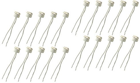MR16 G5.3 LED-Lampenfassung, Keramiksockel, FINELED MR16 G5.3 MR11 Lampenfassung für 12 V Halogen- und LED-Leuchtmittel, Drahtverbinder-Sockel-Adapter, 20 Stück