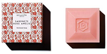 Benamôr - Rose Amélie Parfümierte Seife mit Sheabutter und Kokosöl - Spendet Feuchtigkeit und Macht die Haut Geschmeidig - Rosenduft, Ohne Parabene - 100 g