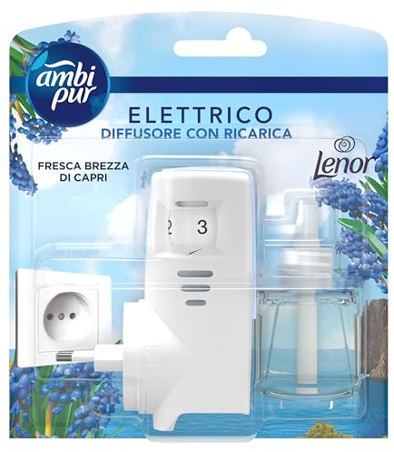 Ambi Pur Brezza Marina Starter Kit Diffusore Elettrico Per Ambienti 20ml, Per Rimuovere Gli Odori