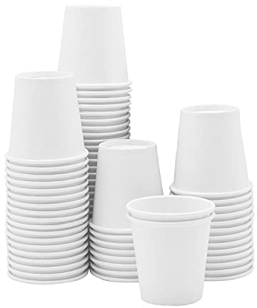 GUSTO [3 oz. - 100 Count White Small Paper Cups, Disposable Mini Bathroom Mouthwash Cups - Eco-Friendly and Versatile (Formerly Comfy Package)