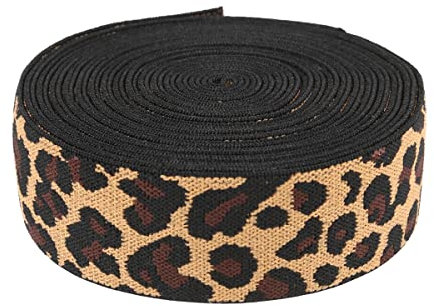 Suncoolla 5M 30mm Breite Gummibänder Leopardenmuster Tan Nähbund Für Kleidungsstück Nähen Haarband Bastelgürtel Taschenriemen