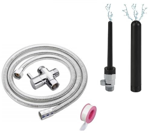 Enema Duschköpfe Zubehör Set,Duschdusche Enema Düsen System Kit mit 2 Düsen mit Duschschlauch mit Wasserdurchflussregelventil Sowohl für Männer als auch für Frauen für Colonic Cleanse Kit