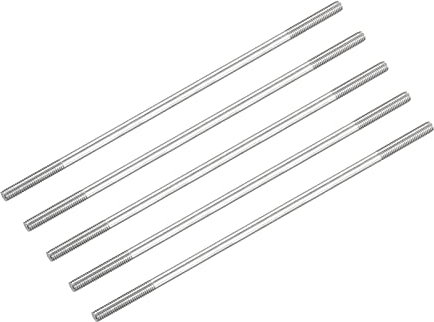 METALLIXITY Doppia Filettatura Filo Viti (M6 Filo 130mm Lunghezza) 5pz, 304 Acciaio Inox Doppio Filettato Stelo Bulloni - per Casa Manutenzione