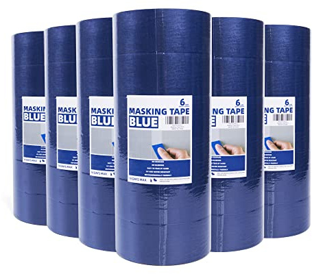 TAPEBEAR Multi-Surface Painter's Tape, UV Anti Residue Free Blue Tape, Wall Painting Masking Tape with Sharp Lines for Indoor Outdoor Painting, 1.88 inch x 60 Yard, 36 Rolls