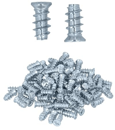 HELPMATE – Tornillos euro de cabeza avellanada 6,3 x 13 galvanizados – 50 unidades de tornillos para muebles con accionamiento PZ 3 y rosca completa