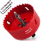Yeepeo Lochsäge 75mm, Universal HSS M42 Bi-Metall Lochsägen, Lochkreissäge mit Sechskant-Schaft und Bohrer Lochbohrer Set Bohrkrone für Holz, Rigips, Trockenbau, Kunststoffe, 1 Stück Rot