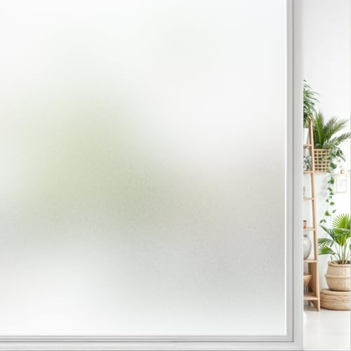 Mgood Pellicola per Vetri Finestre Smerigliata 44.3x200cm, Pellicola per Vetri Opaca Elettrostatica Anti-rughe Oscurante Anti UV Pellicola Privacy Finestre per Ufficio Bagno Casa