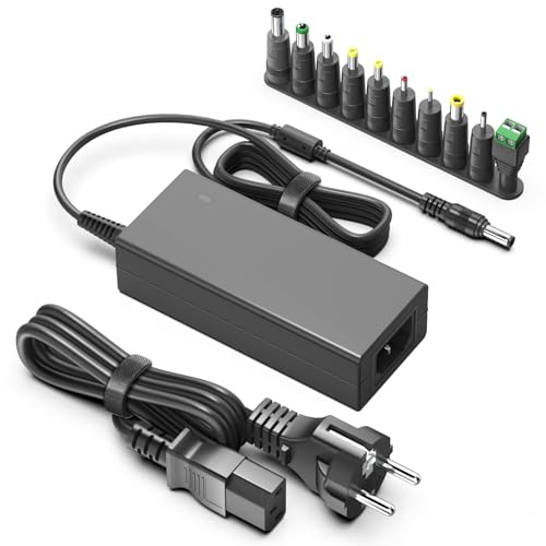HKY Alimentation Adaptateur d'alimentation 12V 5A, Chargeur Universel 12v, Secteur AC/DC 100-240v 50/60hz, 60W pour Bandes Lumineuses LED, moniteurs LCD, téléviseurs avec 10 adaptateurs de Prise DC