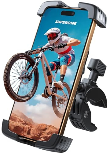 SUPERONE Motorcycle Bike Phone Mount, Bicycle Handlebar Phone Holder Clamp