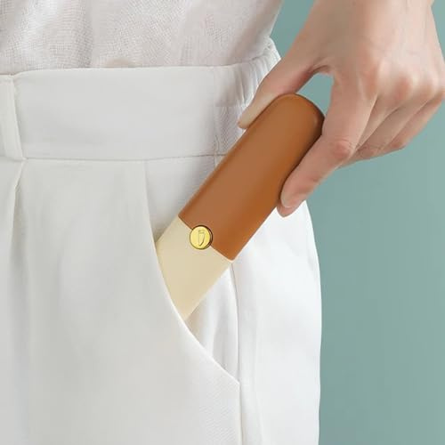 Haofy Pelafrutta 2 in 1 in Acciaio Inossidabile, Coltello da e da Campeggio a Doppia Testa, Multifunzionale con Design di Sicurezza della Lama Nascosta (ORANGE)