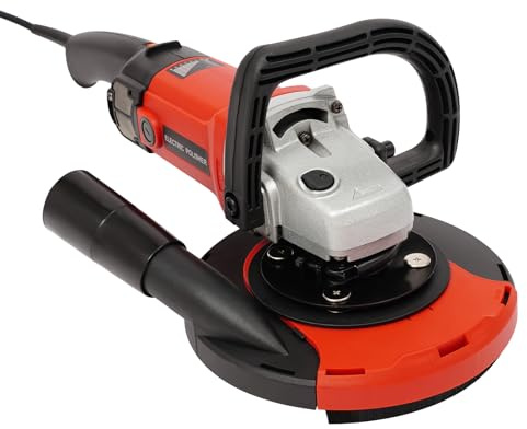Betonschleifer 1580W Winkelschleifer mit 180mm Schleifscheibe 600–3000U/min Betonfräse Sanierungsfräse Set, Staubfreie Schleifmaschine 6 Geschwindigkeiten Exzenterschleifer