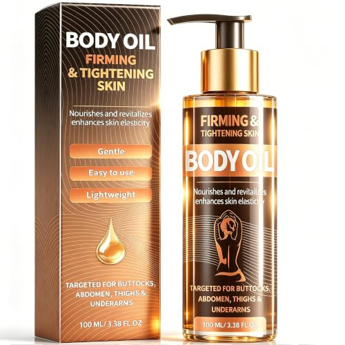 Body Oil Skin Tightening, Deep Moisturizing Hydrating Treatment for Arms, Legs, Stomach & Full Body, After Shower Glow Remedy, Plumping Body Care