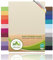 leevitex® Spannbettlaken 90x200cm - 100x200cm | Spannbetttuch Bettlaken | 100% Jersey Baumwolle | Matratzenhöhe bis 25 cm | Öko-tex | Creme/Naturweiß