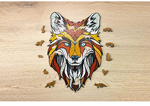 EWA Eco-Wood-Art - Renard - Puzzle en Bois - Puzzle pour Adultes et Adolescents - Assemblage sans Colle - 141 pièces.