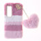 Plush Case for Huawei P40 lite 5G Protective Case Soft Warm Love Fluffy Case Bling Diamond Shock-Absorption Cover Fluffy Fur Skin TPU Cell Phone Case for Girls for Huawei P40 lite 5G,Collage Pink