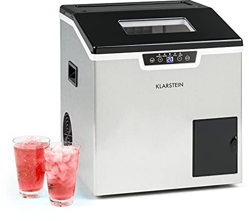 Klarstein Eiswürfelmaschine Klein, 3L Eiswürfelbereiter, Eiswürfelmaschine für 20kg Crushed Eis & Eiswürfel, Mini-Eiswürfelmaschine, Mittelgroße Eiswürfel, Eiswürfelbereiter Selbstreinigend