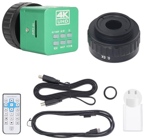 Oculaire Électronique Microscope 4K Caméra 41MP Adaptateur 0.5X avec Télécommande pour Inspection Industrielle Professionnelle et Télescope Enregistrement Vidéo Haute Résolution