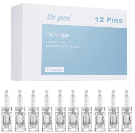 10 stycken Dr. pen Ultima A10 reservnålspatroner 12 stift - 100% original Dr. pen Ultima A10 nålar - för Dr. pen Ultima A10 elektrisk microneedlingpenna (12 stift, 10 st)