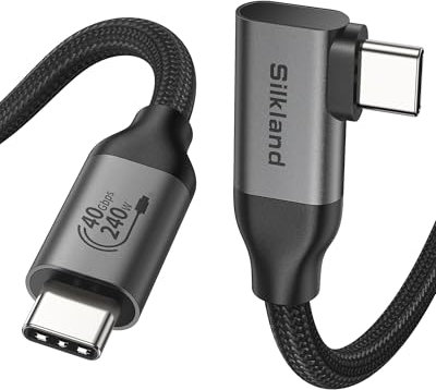 Silkland 40Gbps USB4 für Thunderbolt 4 Kabel 1M, USB C Kabel 8K@60Hz 4K@144Hz HDR, 240W PD3.1 USB C mit Thunderbolt 5 Kabel für MacBook, Hub, Dock, PSSD, iPhone 16, Galaxy S25, Monitor, Android Auto