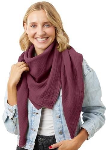 Salt & Sand Panno in mussola da donna di alta qualità, sciarpe e scialli per donna/foulard da donna/foulard da donna, XXL, in 100% cotone, certificato Öko-Tex 100, particolarmente delicato sulla