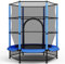 Trampolin für Kinder, Trampolin Outdoor Ø140cm, Sprungmatte Indoor mit Sicherheitsnetz, Gartentrampolin für Training & Unterhaltung, bis 50 kg, Spielzeug Geschenk für Kinder, Blau
