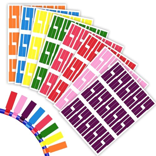 Giantree Kabelbeschriftung Selbstklebend, 540 Stück Kabeletiketten, Kabelbinder Wasserdicht Reißfest Kabeletiketten zum Beschriften für Kabelmanagement und Tägliche Markierung