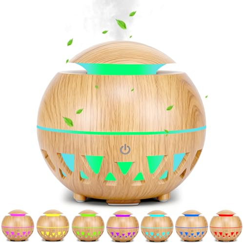 KDISHKRA 160ml Difusor Aceites Esenciales, Difusor de Aromas con USB, 7 Color LED, Apagado Automático, Humidificador Aceites Esenciales Humidificador de Aromas Ultrasonico para Casa, Oficina