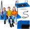 Neo-Sport Altalena a nido per esterni, 110 x 70 cm, altalena sospesa con telaio, carico massimo 150 kg, impermeabile, rettangolare, colore: blu e nero