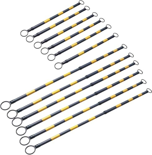KAnduo Barra de Seguridad Ligera Poste de conexión de Cono de tráfico retráctil de 12 Piezas, Conector de Cono de plástico con película Reflectante